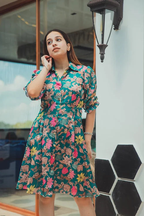 Mel Printed Shirt Dress